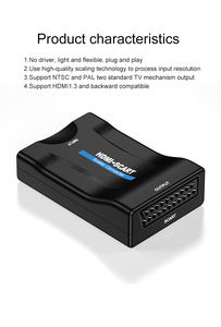 Convertisseur HD <span class=keywords><strong>vers</strong></span> SCART, adaptateur vidéo audio de mise à niveau avec <span class=keywords><strong>commutateur</strong></span> SCART/HD, échelleur vidéo PAL/NTSC, convertisseur numérique SCART <span class=keywords><strong>vers</strong></span> HD--MI - Product Image 3