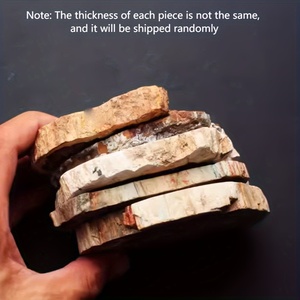 Tranche de pierre fossile pétrifiée en bois poli, artisanat, pierre et bois irréguliers pour l'artisanat décoratif en cristal pour la guérison - Product Image 3