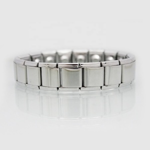 Pulsera de Eslabones Grandes Ajustable de Acero Inoxidable de 13 mm, Modular, Magnética, Plateada, Estilo Italiano, para Hombre - Product Image 5