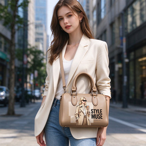 Modische Handtasche mit Individuellem Muster Damen Freizeittasche mit Eigenem Logo Reißverschluss-Schultertasche Verstellbarer Schulterriemen Einkaufstasche ODM - Product Image 2