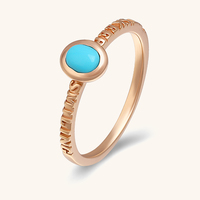 Bague ovale Mlluki rétro en turquoise bleue synthétique, ornée d'une pierre géométrique décorative en forme de lettre pour l'index
