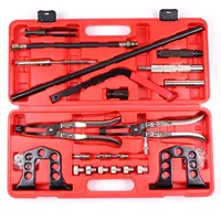 Kit d'outils professionnel pour la réparation de culasses de moteurs à 8, 16 et 24 soupapes, comprenant un compresseur de ressort de soupape et un outil de démontage/installation.
