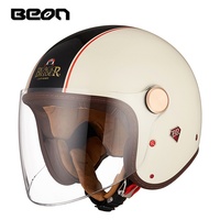 Casco BEON BR11 de Fibra de Carbono 3/4 con Doble Visor, Certificado 3C, Diseño Retro Abierto para Motocicleta y Bicicleta Eléctrica, Ligero para Todas las Estaciones