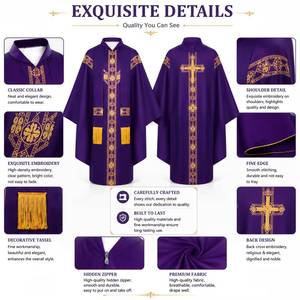 Unisex Flag <b>Cape</b> Gold Embroidery Polyester Durable Sports and Games Celebrant Robe Clergy Worship Gown Men <b>Women</b> - Product Image 3