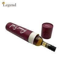 Emballage de bouteille de vin en carton de luxe, tube en papier, boîte cadeau cylindrique ronde, impression de logo personnalisée, taille et design sur mesure