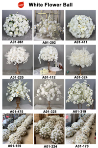 พรมดอกไม้ประดิษฐ์สำหรับงานแต่งงาน สีขาว ประดับด้วยดอกกุหลาบและดอกยิปโซฟิลลา สำหรับตกแต่งโคมระย้า ทางเดิน และงานอีเว้นท์ต่างๆ - Product Image 5