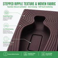 Plateau thermoformé en tissu laminé de qualité supérieure, insert anti-rayures pour coffret cadeau de bouteilles de vin, bière et vodka de luxe