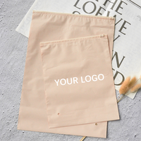 Sac d'emballage compostable en plastique avec fermeture éclair, logo imprimé personnalisé, glissière en plastique, finition mate noire, pour vêtements
