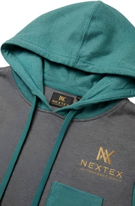 เสื้อฮู้ดแขนแร็กแลนสองสีแบบยูนิเซ็กซ์ ผ้าฝ้ายเฟรนช์เทอร์รี่ 100% ทรงหลวม สวมใส่สบาย เหมาะสำหรับออกกำลังกายและลำลอง - Product Image 5