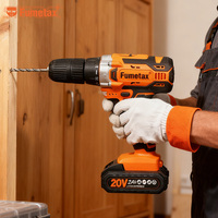 Perceuse à percussion sans fil Fumetax 20V Lithium-Ion avec moteur à balais et mini-perceuse - Qualité professionnelle, 3h de travail continu, utilisation en construction