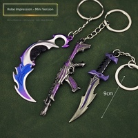 Брелок-карабин Valorant Mini Weapons Game Player из цинкового сплава с индивидуальным логотипом, винтажный, разноцветный, фиолетовый, 9 см, водонепроницаемый, легкий