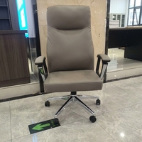 Chaise de bureau exécutive en cuir véritable avec fonction massage, design moderne, rotation libre pour utilisation informatique