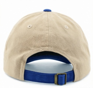 หมวกเบสบอลโลโก้ 3 มิติแบบกำหนดเอง - หมวกกีฬาสีเบจและสีน้ำเงิน หมวกทรงแด๊ดแบบปรับได้สำหรับผู้ชายและผู้หญิง เหมาะสำหรับกิจกรรมกลางแจ้งและสวมใส่ลำลอง - Product Image 4