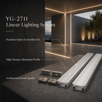Profilé en aluminium pour rail lumineux LED encastré YG-2711 pour l'éclairage des halls d'hôtel et des galeries
