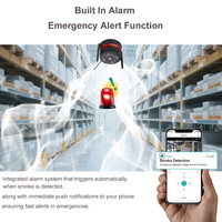 Cámara POE con Detector de Humo de 4MP, Vista Gran Angular, Detección Inteligente de Humo, Alerta en Tiempo Real, Detección de Movimiento para Garaje y Hotel, Control por Aplicación