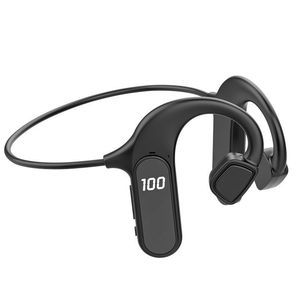 Écouteurs Bluetooth à conduction osseuse, chargement Type C, 5.0, sans fil, pour le sport, noirs, unisexes, résistants à la transpiration - Product Image 1