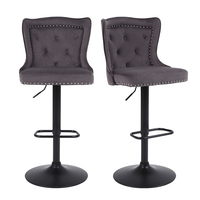 Vente en gros de chaise de bar pivotante en métal de style nordique moderne de luxe en fer noir tabouret haut de bar en tissu pour salle à manger salon