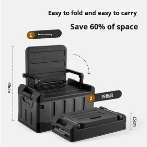 Lớn nhựa có thể gập lại xe thân tổ chức tiêm PP Chất liệu hộp lưu trữ cho quần áo nhà đồ chơi cắm trại ngoài trời - Product Image 3