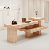 Table d'exposition en bois de style vintage pour magasin de vêtements, centre commercial, bijouterie - Mobilier commercial