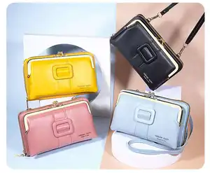 Women's Wallet With Long Zipper Buckle PU Leather Girls' Handheld Money Clip Wallet Ladies Card Holder Gift Phone Purse
