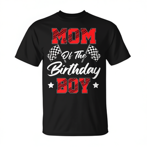 Camiseta de carreras Mom Of The Birthday Boy, color negro, talla para adulto - Product Image 2