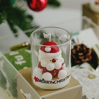 Bougie parfumée en verre avec motif pomme de Noël pour la décoration de la maison, les cadeaux et les souvenirs personnalisés