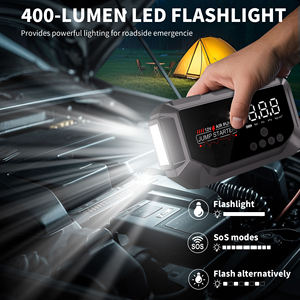 Аккумулятор 8000 мАч аварийный источник питания 150 фунтов на квадратный дюйм для автомобильных шин с зарядным устройством смарт-зажим EVA сумка светодиодный портативный автомобильный стартер - Product Image 6