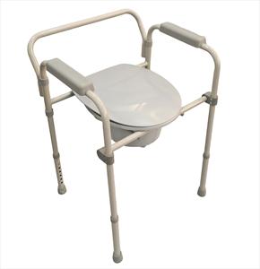 Silla de Inodoro Plegable de Acero, Inodoro Portátil, Soporta Personas de hasta 158 kg - Product Image 1