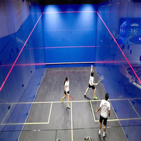 Offres Spéciales personnalisé squash intérieur cour mur de verre montage avec lampes et parquet pour terrains de squash
