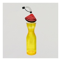 Gobelets à boisson LED en plastique jetables, hauts, personnalisés 3D, fantaisie, mignons, à thème dessin animé, animaux, fruits, licorne, pour fêtes, avec paille