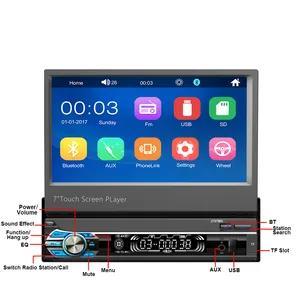 Autoradio 1din 7 pouces HD écran tactile rétractable BT SD FM USB lecteur MP5 de voiture android Autoradio