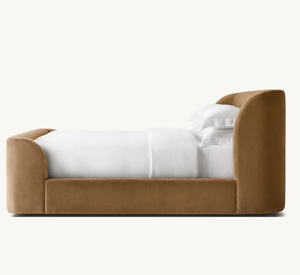 מלון מיטה בסגנון אמריקאי בסגנון עץ חדר שינה ריהוט בד לוח פלטפורמה מיטה עם footboard - Product Image 3