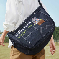 POP MART Original Labubu les MONSTRES TOMBENT dans WILD SERIES Denim Messenger Bag Home Collection Accessoires Décorations Cadeaux