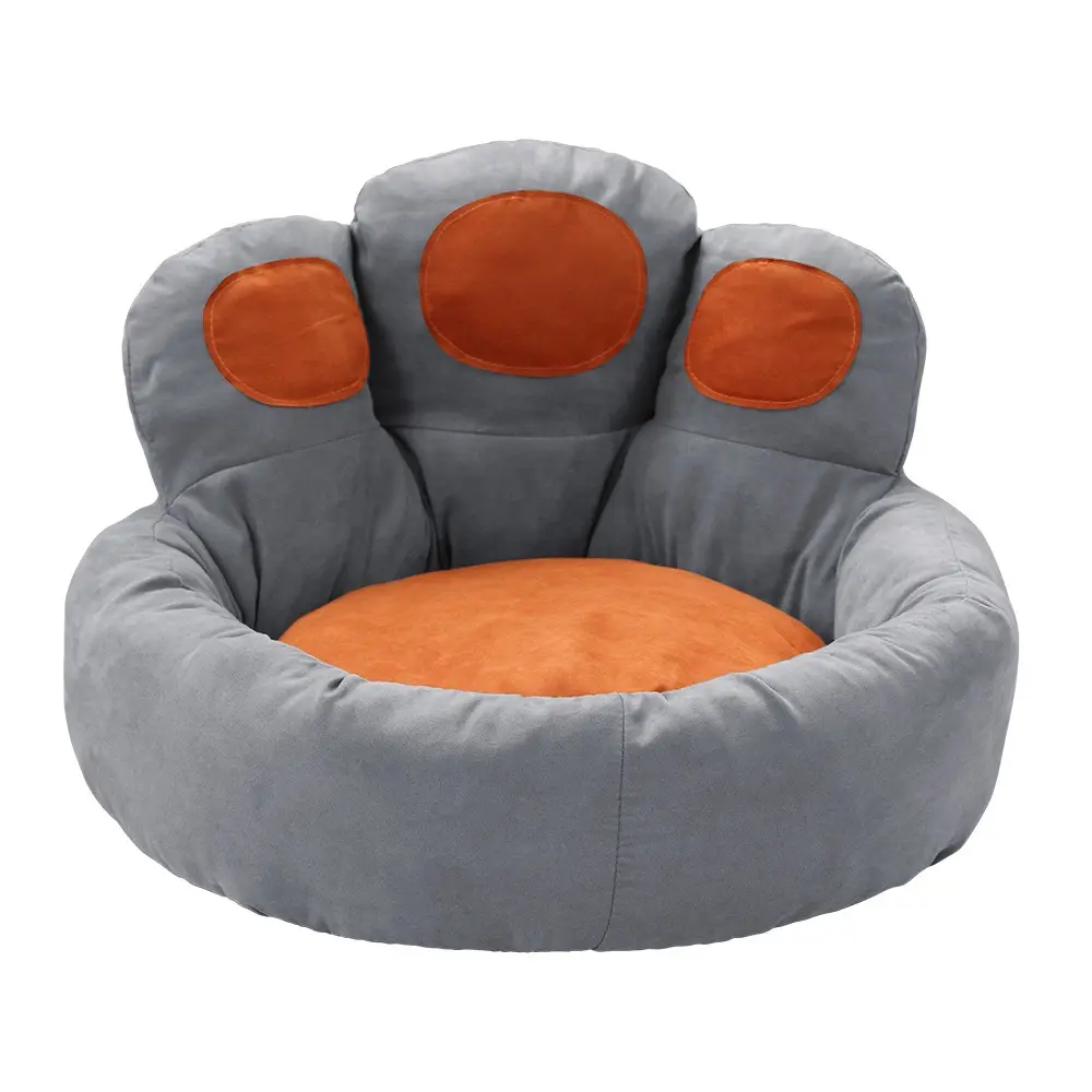 Niche en forme de patte d'ours amovible lavable antidérapant coussin de couchage de luxe confortable et apaisant moelleux doux canapé pour animaux de compagnie chat chien lits