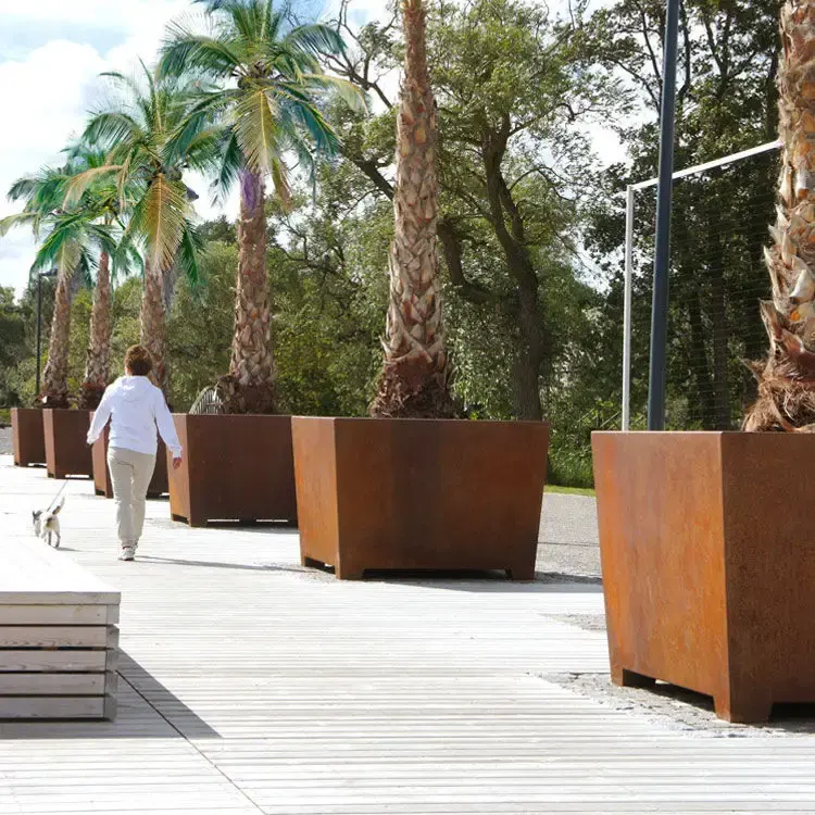 Vuelos de gran tamaño decorativo de Metal de acero macetas grande al aire libre macetas para árbol macetas para la habitación