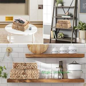 Caja de Almacenamiento Decorativa Rectangular de Mimbre Tejido Ecológica a Precio Económico, con Tapa, Apilable, Multifuncional, Organizador de Decoración para el Hogar - Product Image 2