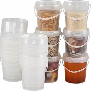 Seau en plastique PP transparent recyclable et écologique de qualité alimentaire, avec logo personnalisé, 300ML/500ML/1L/2L/3L/5L, pour le stockage de liquides et d'eau - Product Image 5