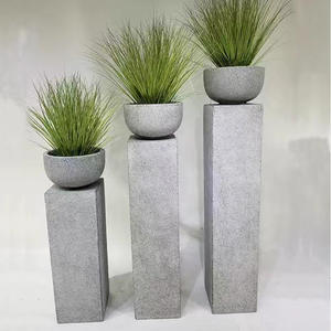 Vaso moderno per uso interno ed esterno-grande vaso di fiori in fibra di vetro per cortile e <span class=keywords><strong>Villa</strong></span> ristorante dell'hotel - Product Image 4