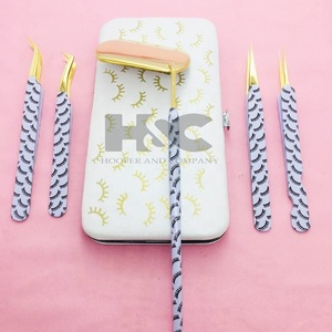 ที่หนีบกระดาษสานแบบกำหนดเองสำหรับต่อขนตาปลอมขนมิงค์แบบยั่งยืนที่จับกระจกกรรไกรตัดหนังกำพร้าทำจากสเตนเลสสตีลสีทอง - Product Image 1