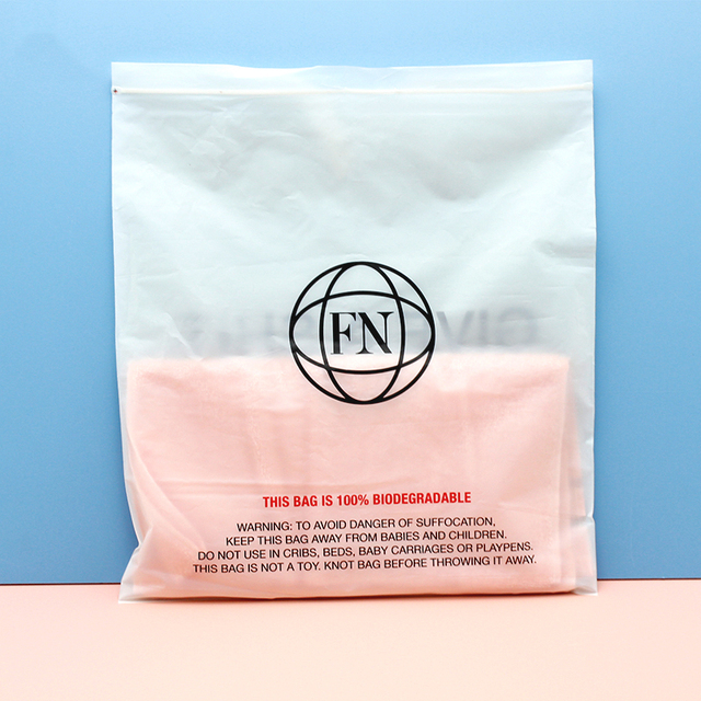 Digital Printing Bagasse Seaweed PHAS PLA Compostable Biodegradable Frosted Zipper Clothes Bags Custom Logo Clothing Packaging
