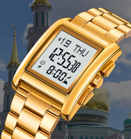 Jam Tangan Muslim Skmei 2658 Qibla B T Connection Berkualitas Tinggi, Mewah, Digital, Penunjuk Kiblat, Azan, Tahan Air, Kronograf untuk Pria