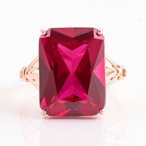 Bague en <span class=keywords><strong>rubis</strong></span> royal - 10x15 octogone, <span class=keywords><strong>rubis</strong></span> de 13,75 carats, <span class=keywords><strong>bijoux</strong></span> en or rose 18 carats - Product Image 1