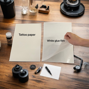 Papier jet d'encre A4 blanc A.DSon, papier imprimable pour <span class=keywords><strong>tatouage</strong></span>, motifs personnalisés, décoration corporelle <span class=keywords><strong>temporaire</strong></span>, autocollant de <span class=keywords><strong>tatouage</strong></span>, 10 ensembles - Product Image 2