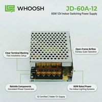 Universal 100-240V 12V 5A 60W Standar AC DC Switching Power Supply Output Tunggal untuk LED CCTV Industri