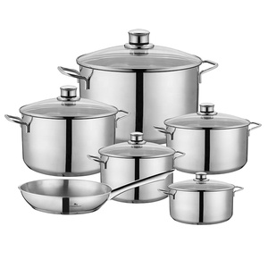 Set di <span class=keywords><strong>Pentole</strong></span> in Acciaio Inox SY-Kitchenware, Argento, <span class=keywords><strong>WMF</strong></span>, Set OEM 304 di <span class=keywords><strong>Pentole</strong></span> e Padelle <span class=keywords><strong>per</strong></span> Cottura a <span class=keywords><strong>Induzione</strong></span> - Product Image 1