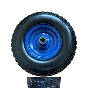 Roues pivotantes anti-crevaison en mousse de polyuréthane PU 13 \ "x4.00-6 pour chariot de jardin utilitaire, remorque, chariot - Product Image 3