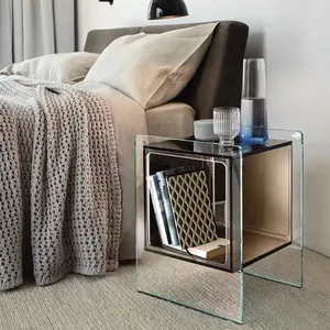 Luxury Smart Mirrored Coffee Bedside Table Modern Acrylic Side Table For Living Room Modern