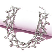 Collier en maille incrustée de diamants extravagants étincelants