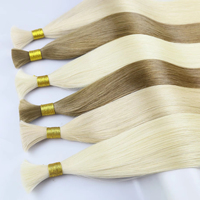 Produits en gros, extensions de cheveux humains en vrac, 100% cheveux vierges russes lisses et soyeux, non traités