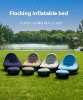 Canapé gonflable portable de style victorien pour la pêche en plein air avec revêtement floqué épaissi pliable pour la détente à la maison et le camping